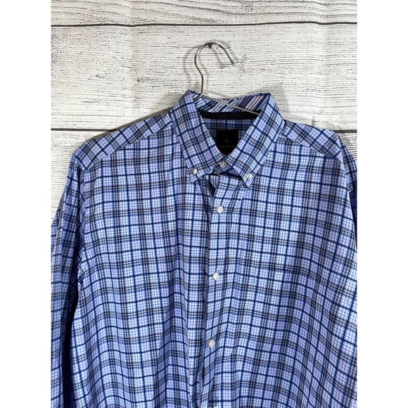 Tailorbyrd Collection - Men's L Blue Plaid Long Sleeve Button Up Shirt - Picture 1 of 4
